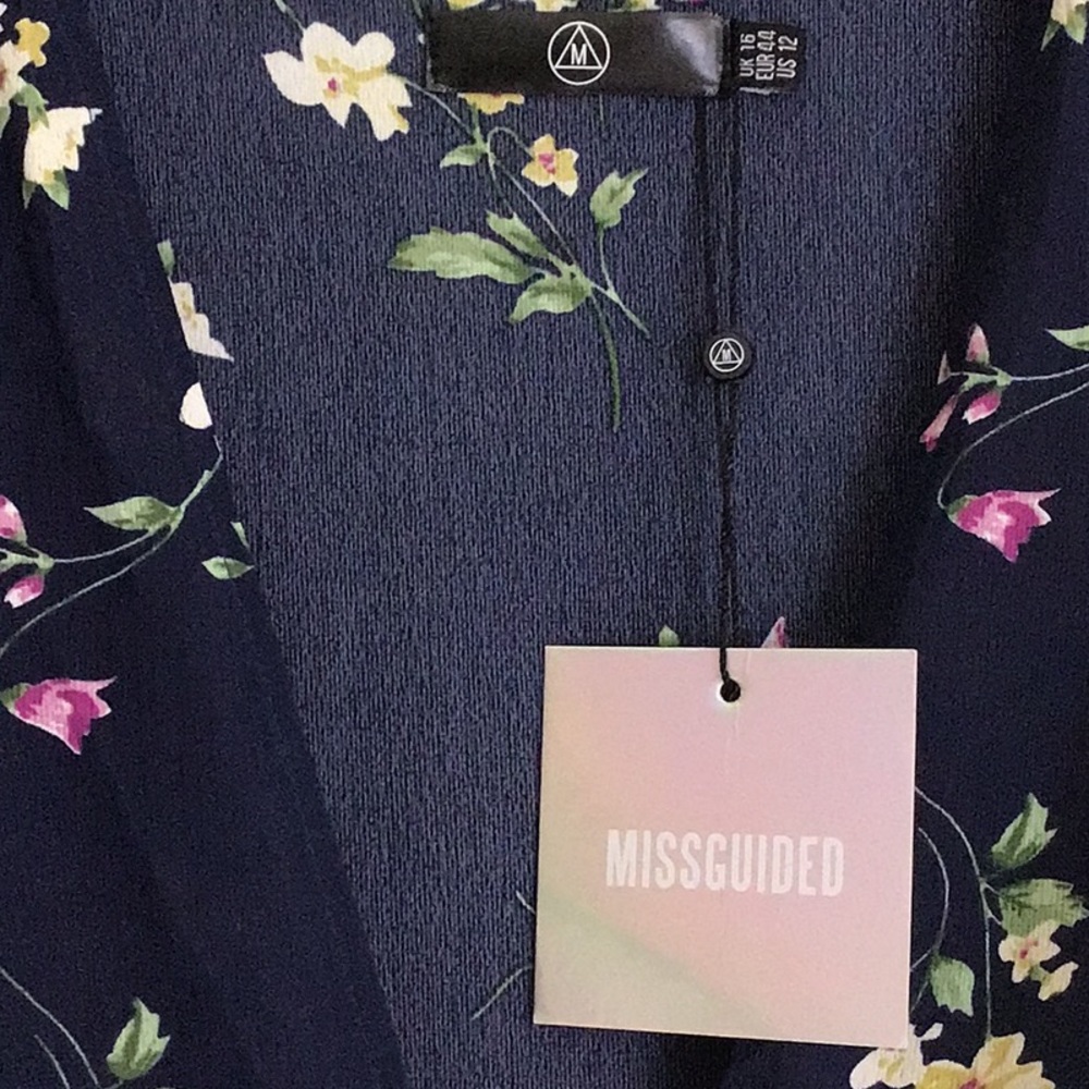 NWT 12 High Low MIDI Dress Navy MIDI Dress Ditsy Floral from Missguided - Picture 4 of 14